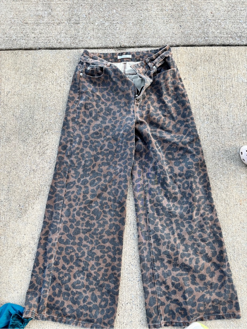 12th Tribe Leopard Print Jeans in Brown and Black